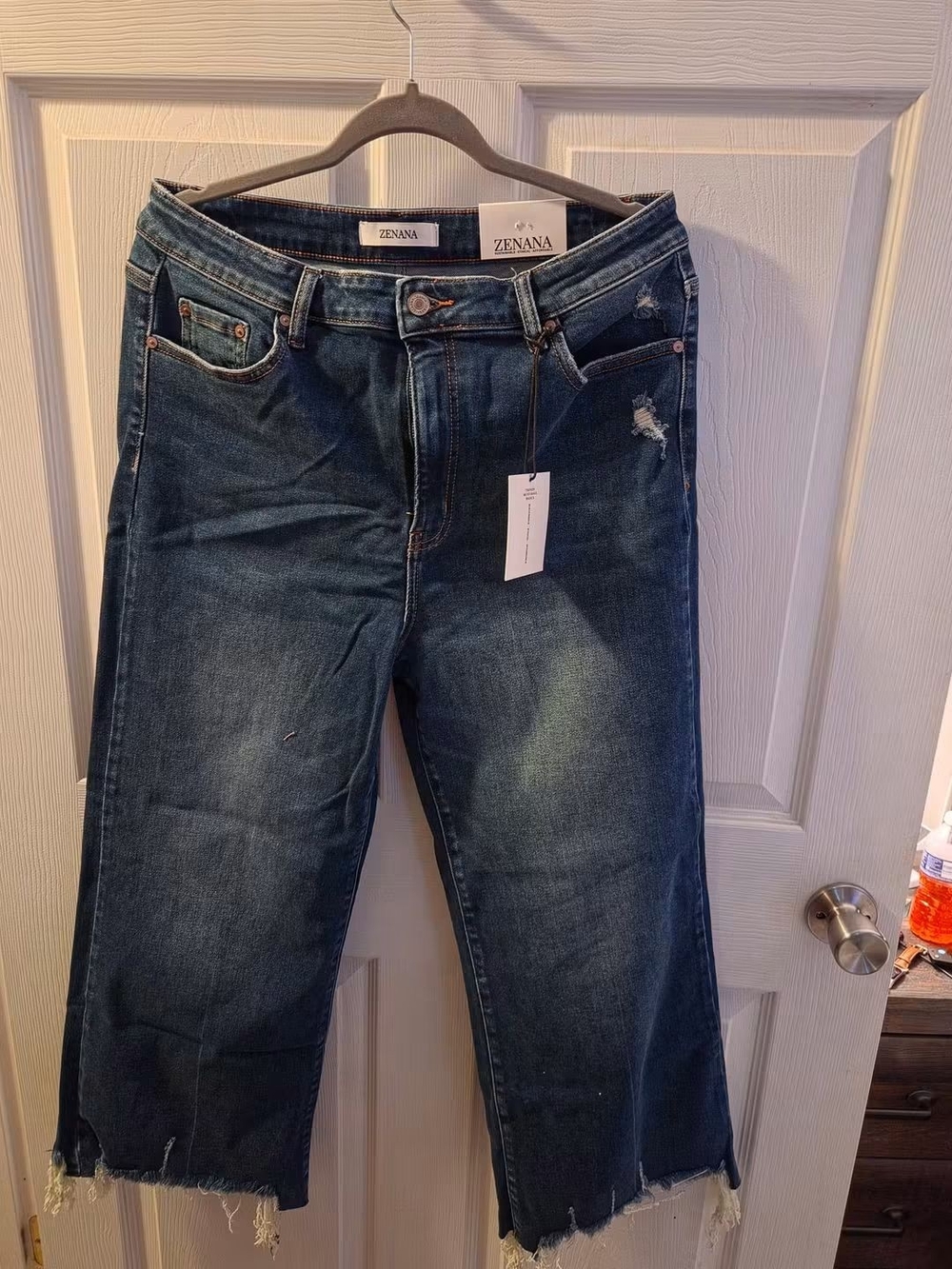 Zenana Outfitters Dark Indigo Relaxed Crop Jeans